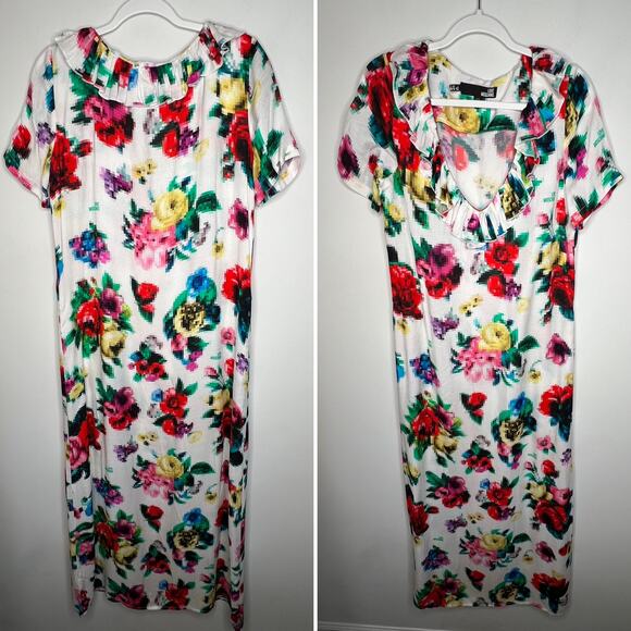 Love Moschino Pixel Rose Floral Maxi Dress Size 8 - Picture 2 of 9